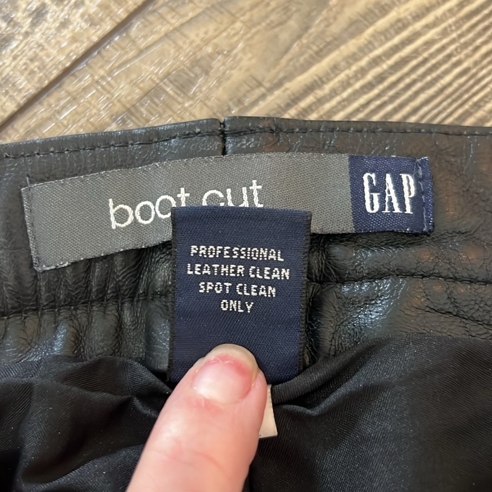 GAP Black Genuine Leather Bootcut Pants. - Picture 2 of 14